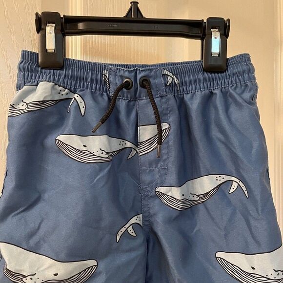 Tea Collection Knee-Length Humpback Whale Swim Trunks Shorts Blue Boys Size 3 - Picture 2 of 9